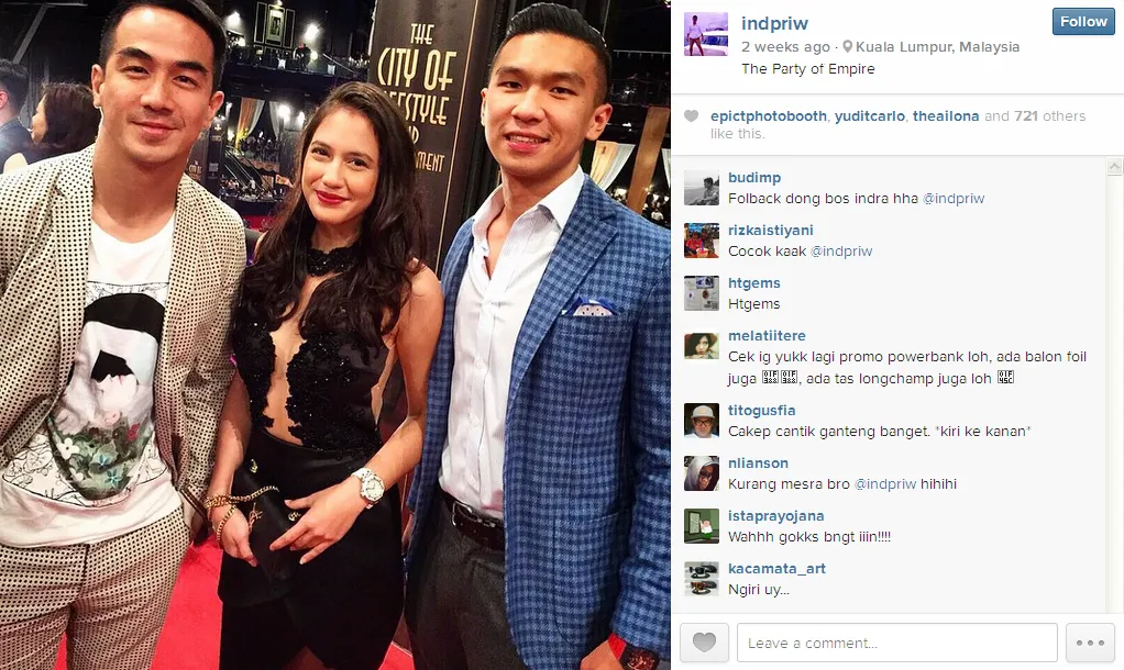 Joe, Pevita, Indra / © Instagram