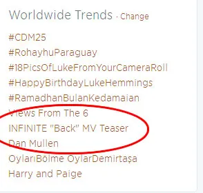 Rilis teaser MV Back, Infinite jadi trending topic dunia. Dok. istimewa