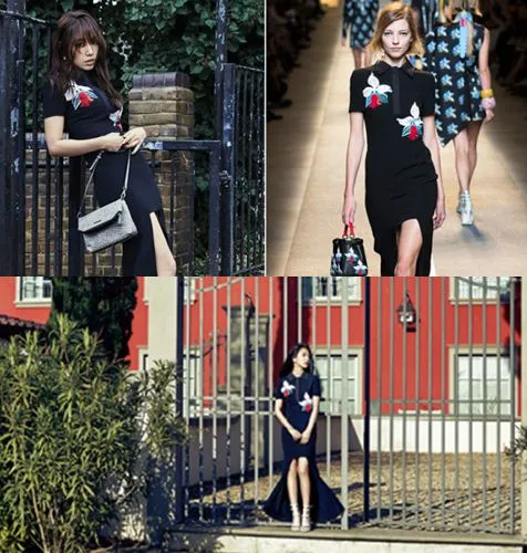 Park Shin Hye dan BoA sama-sama dala balutan gaun yang menawan. ©kpopstarz.com