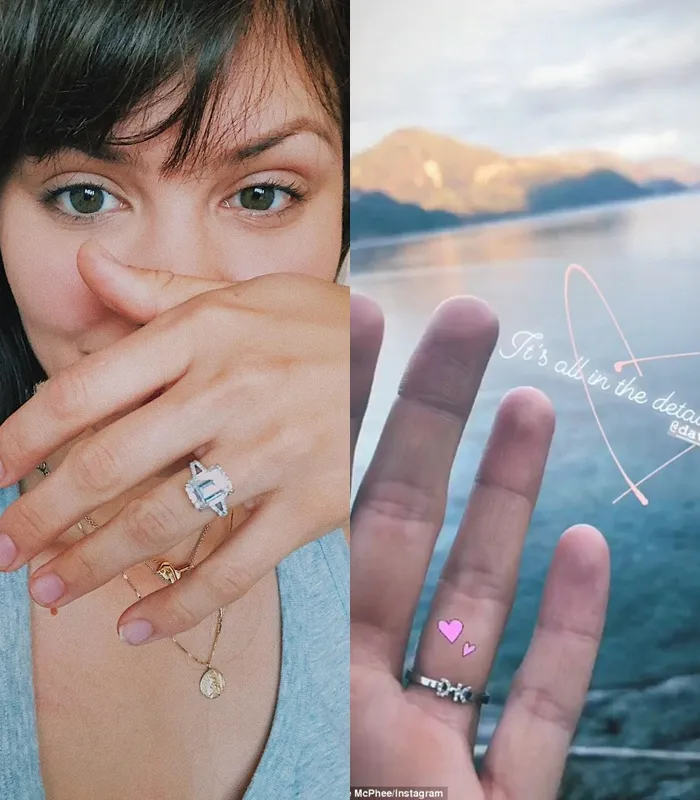 Detail cincin tunangan Katharine yang sentimentil. (instagram.com/katharinemcphee)