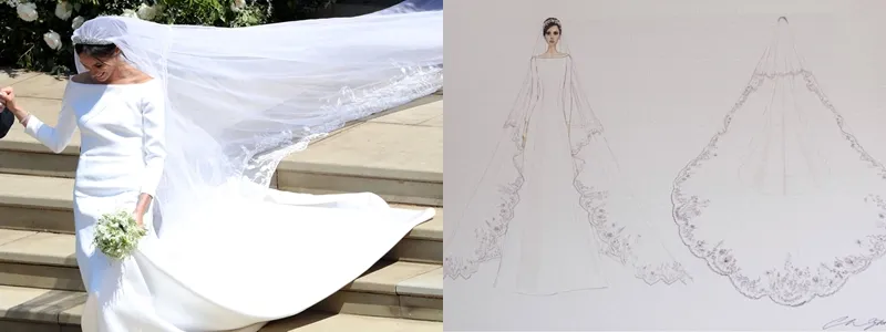 Gaun pengantin Meghan Markle didesain sesederhana mungkin namun tetap modern. (AFP, KensingtonRoyal)