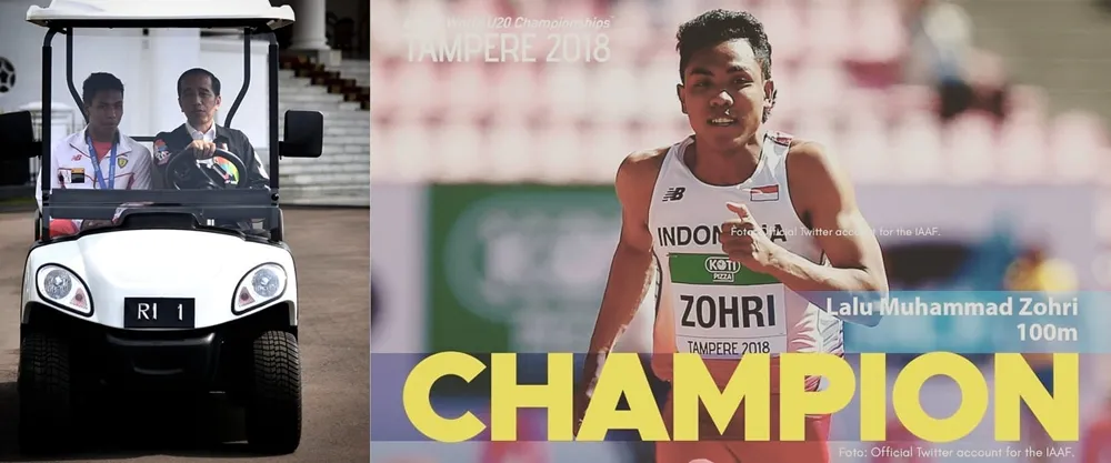 Sambil berkeliling Istana Bogor Jokowi berbincang dan beri pesan pada Zohri. (instagram.com/jokowi)