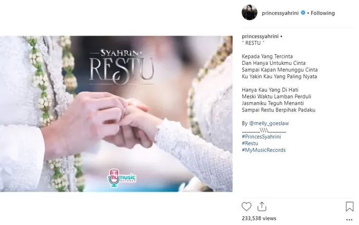 © Instagram/Princessyahrini