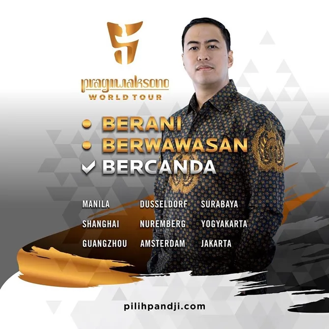 Bentuk pengumuman tour Pandji, mirip poster caleg ya? (instagram.com/pandji.pragiwaksono)