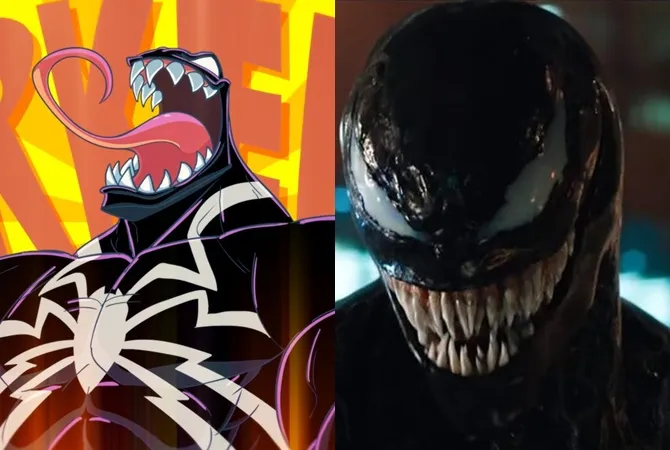 Perbandingan Venom versi komik dan film. (Cr: Marvel)