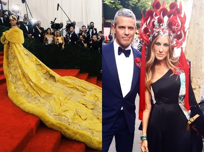 Tema MET Gala selalu original dan memorable. (ki-ka: Rihanna dan Sarah Jessika Parker dalam tema China Through Looking Glass) © Istimewa