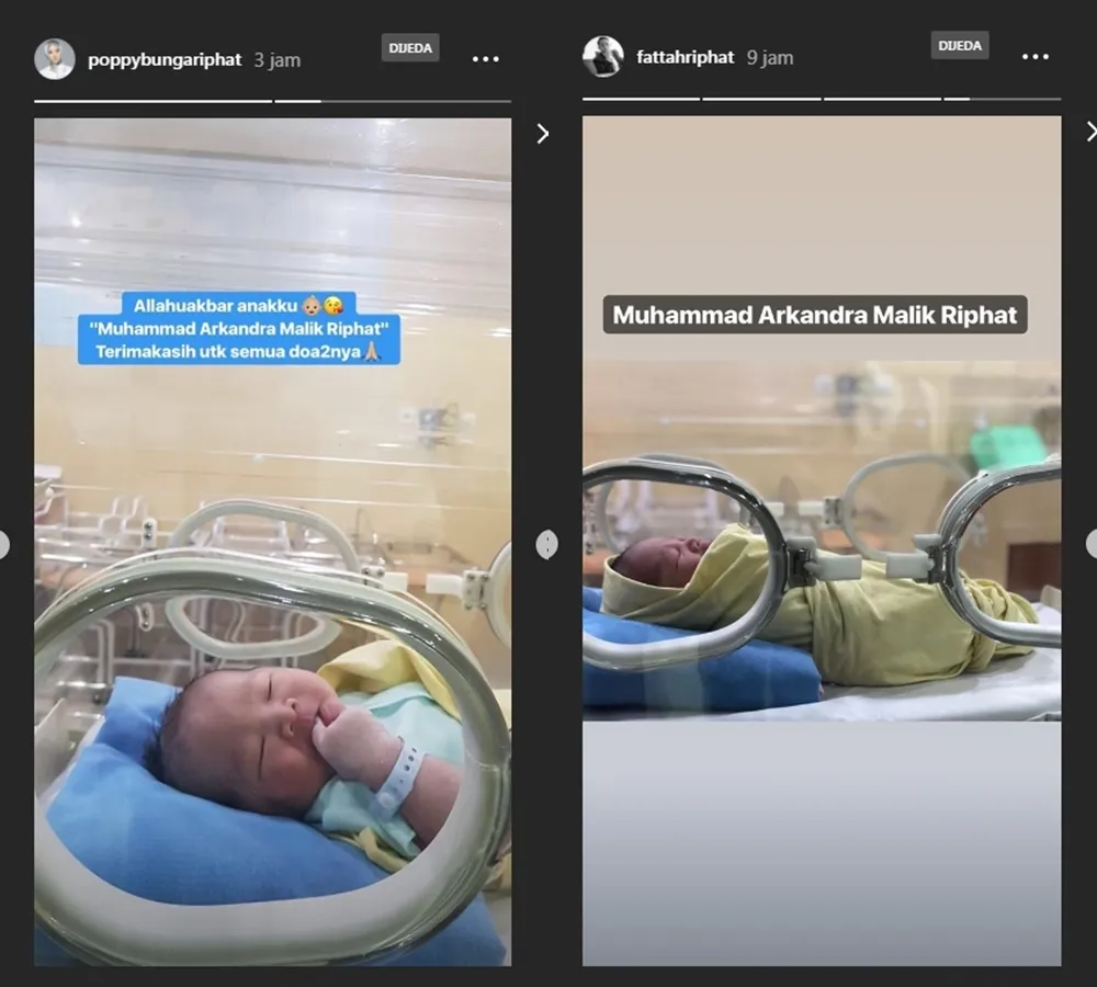 Anak kedua Poppy nampak amat menggemaskan. (instagram: @poppybungariphat @fattahriphat)