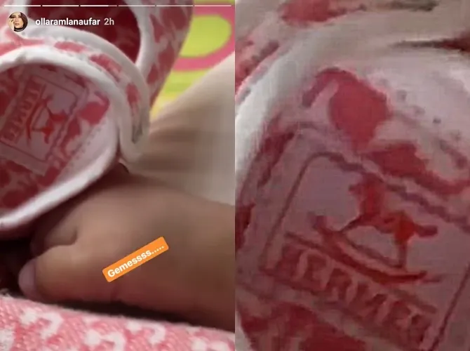 Unggah Olla tentang sepatu Adreena. © Instagram.com/OllaRamlanAufar