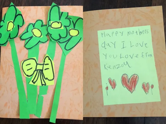 Karya Kenzou untuk Tamara di Hari Ibu. © Instagram.com/tamarableszynskiofficial