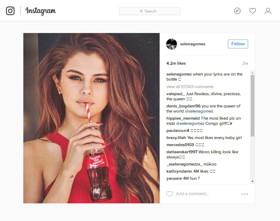 Selena Gomez, memang hobi mem-posting foto-foto yang menurutnya bakal menarik di Instagram © instagram.com/selenagomez