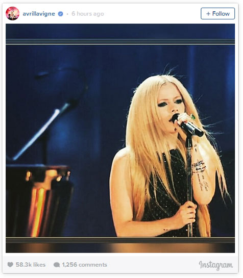Postingan Avril di Instagram @foto: Instagram Avril Lavigne