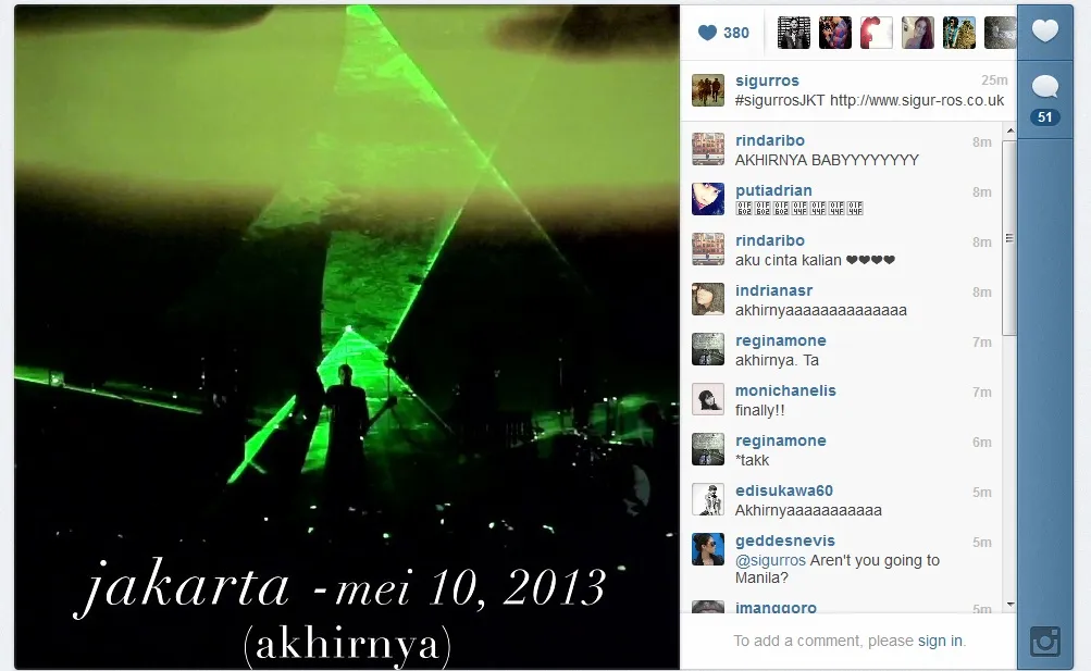 Foto yang diposting Sigur Ros di akun Instagram mereka @instagram/sigurros