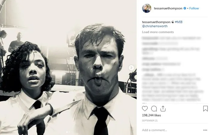 Tessa dan Chris telah miliki chemistry yang baik. (instagram.com/tessamaethompson diakses 1/10/2018 20.26)