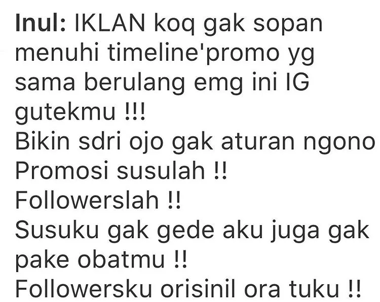Inul Daratista ungkap keluhannya atas promosi dan spam yang tidak bertanggung jawab di akun Instagram-nya © instagram.com/inul.d