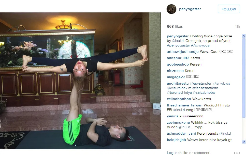 Pose acroyoga ekstrem Inul / © Instagram