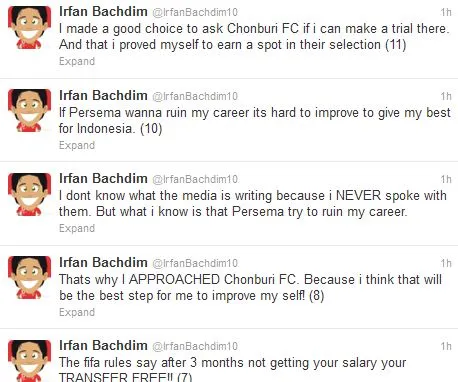 Twitter Irfan Bachdim