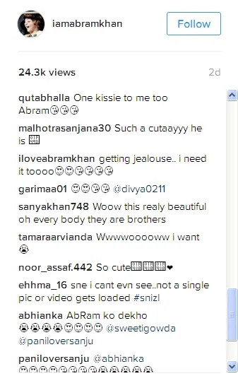 Netizens iri pada Ahaan © Instagram.com/iamabramkhan