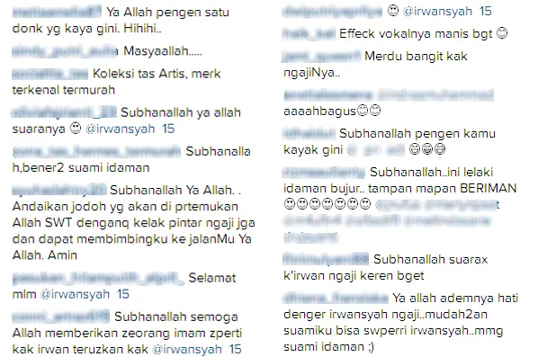 Pujian netizen untuk Irwansyah / © Instagram