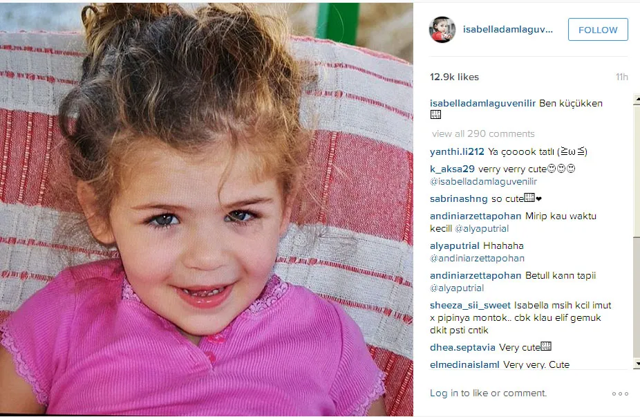 Ini dia potret imut Isabella Damla 'Elif' saat masih balita © Instagram.com/isabelladamlaguvenilir