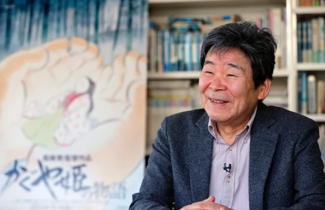Takahata di kantor Studio Ghibli(12/2/2015) (credit : Shizuo Kambayashi (AP))