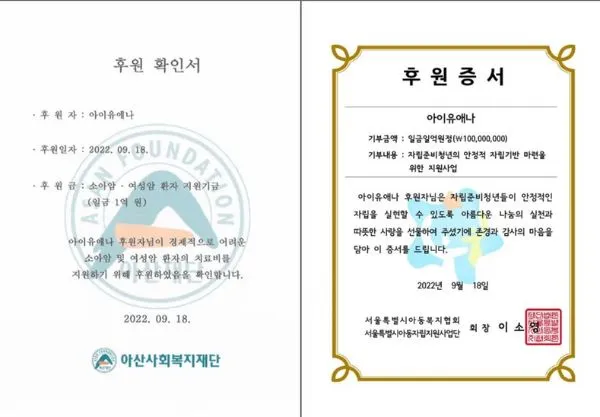 Donasi IU (Credit: instagram.com/edam.official/)