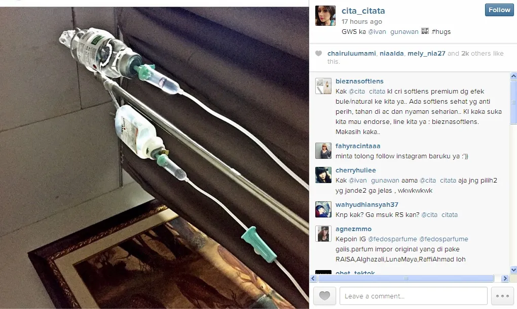 Foto infus di Instagram Cita Citata. / Cita Official Instagram