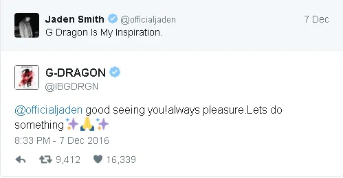 Pujian Jaden Smith di Twitter mendapat respon langsung dari G-Dragon © Billboard/Twitter