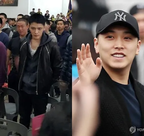 Jaejoong JYJ dan Sungmin Super Junior dalam upacara wajib militer. @dramafever.com