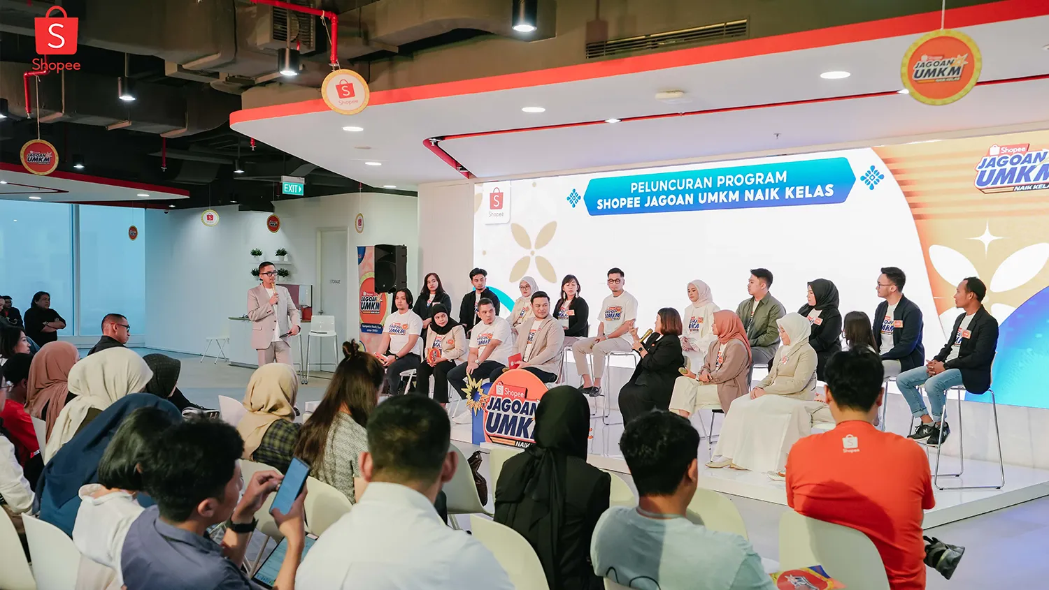 Peluncuran Shopee Jagoan UMKM Naik Kelas, sebuah program kompetisi bagi pengusaha UMKM yang hadir dalam format reality show. (Sumber: Istimewa)