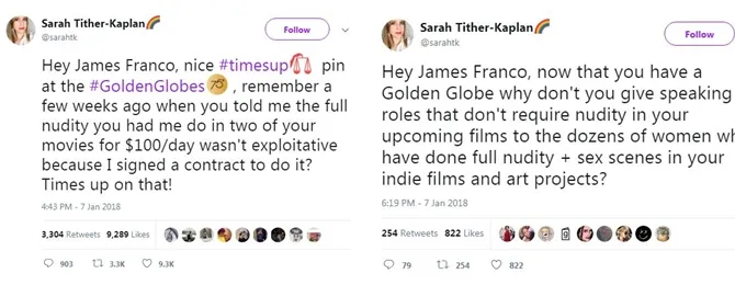 Isi cuitan Sarah yang menggegerkan dunia showbiz Hollywood. © Twitter/sarahtk