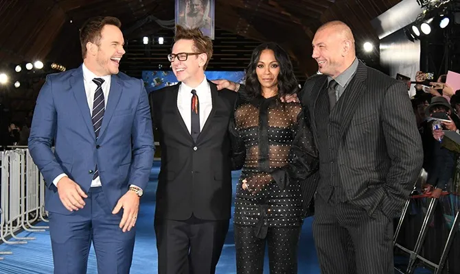 James Gunn bersama para cast GOTG. (Courtesy of Disney/Marvel)