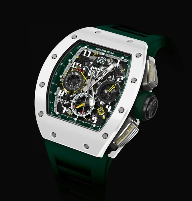 Jam tangan terbuat dari lapisan emas putih, emas merah atau titanium. © Richard Mille