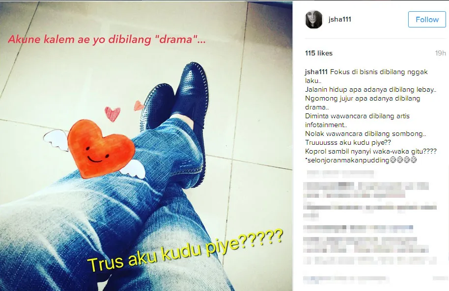 Jane Shalimar curhat lantaran sering dihujat © Instagram.com/jsha111