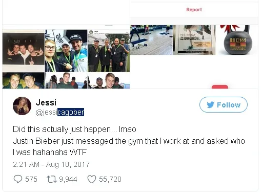Justin Bieber ajak kenalan wanita bernama Jessi © Twitter.com/jessicagober