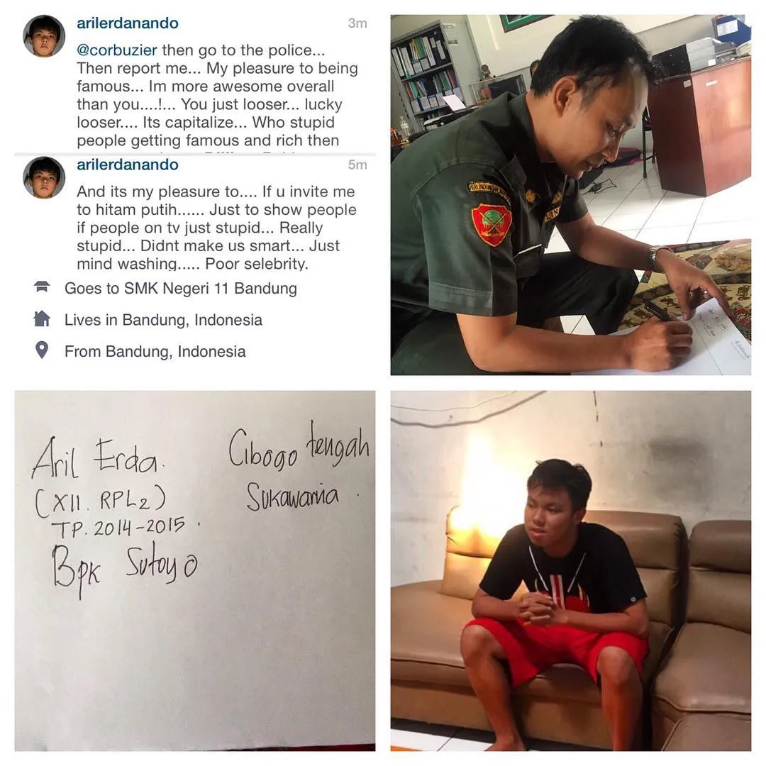 Bukti penangkapan Eril Erda © Instagram
