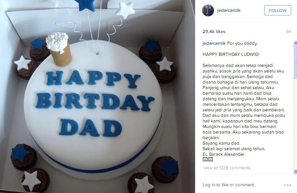 Surat menyayat hati Jedar untuk Ludwig / © Instagram