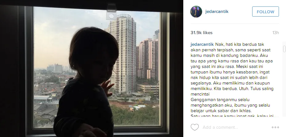 Curhatan Jedar tentang kisah cintanya © Instagram/@jedarcantik