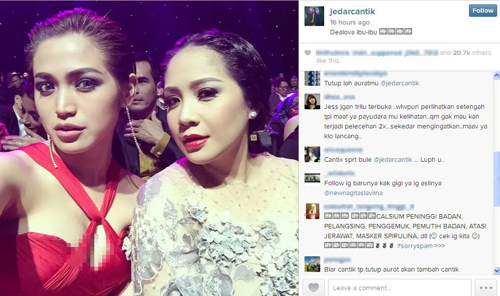 Jedar tampil berani di PGA 2015 / © Instagram