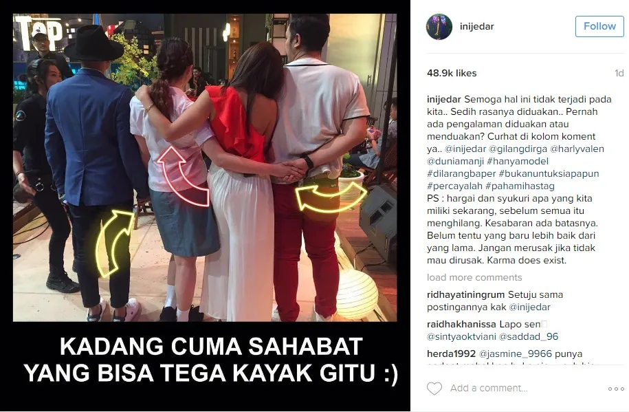 Meme yang dibuat oleh Jessica Iskandar. Sindiran? ©instagram.com/inijedar