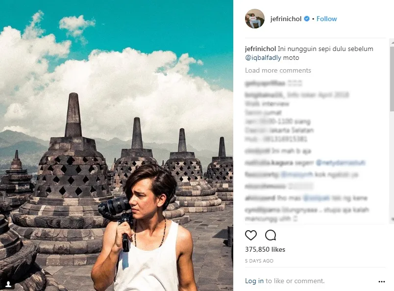 Ada foto Adipati di Instagram Jefri © instagram.com/jefrinichol