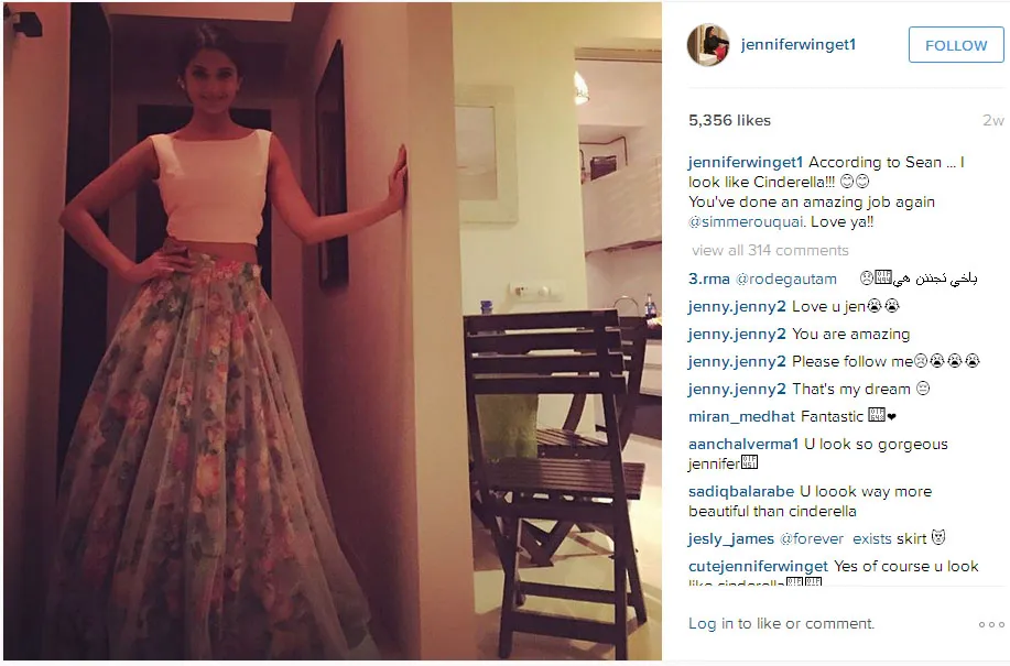 Jennifer Winget tampil secantik Cinderella © Instagram.com/jenniferwinget1
