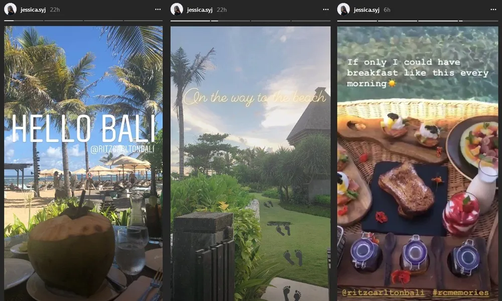 Jessica tengah menikmati momen liburan di Bali. Credit: via instagram.com/jessica.syj