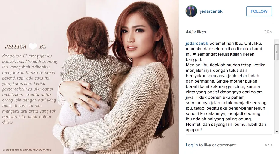 Ucapan selamat Hari Ibu ala Jedar © Instagram/Jedarcantik