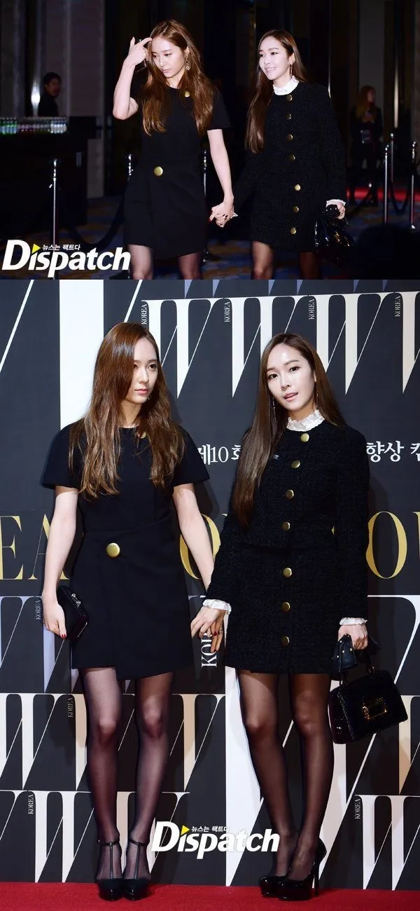 Jessica Jung dan Krystal fx saat menghadiri acara amal bersama. © dispatch.co.kr