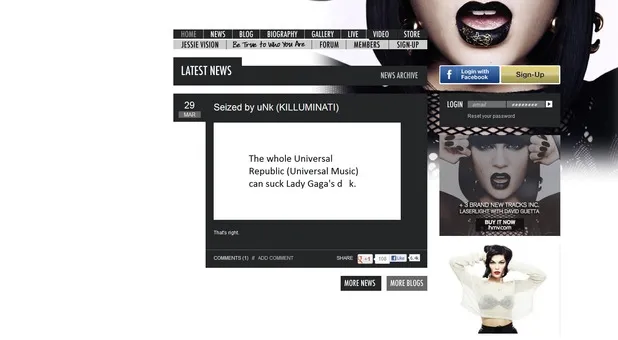 Situs Jessie J yang dibajak. @cmc