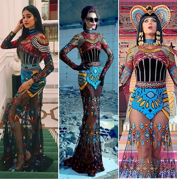 Jhanvi pakai gaun kembar dengan milik Katy Perry ©instagram/afashionistasdiaries