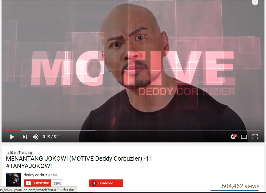 Video Deddy lagi-lagi jadi trending © Youtube