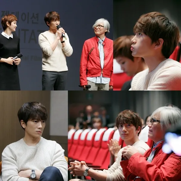 Ji Sung saat menghadiri wordl premiere THE VAMPIRE LIVES NEXT DOOR di Busan International Film Festival. ©soompi.com