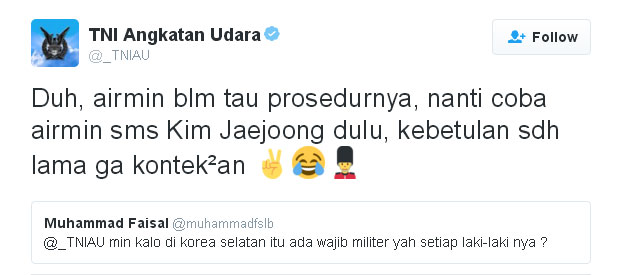 Akun Twitter TNI AU menyebutkan Kim Jaejoong. ©Tittwe/_TNIAU