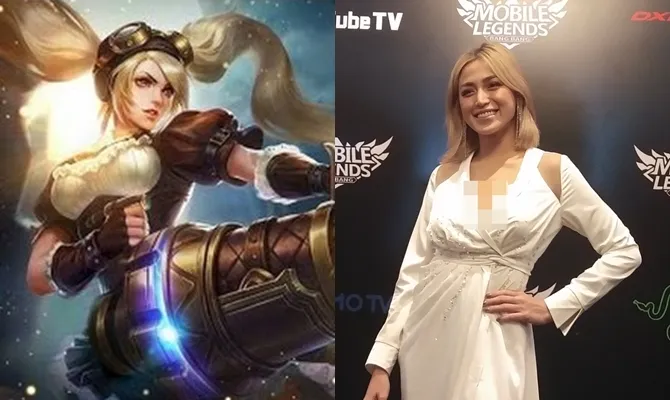 Layla Mobile Legend © YouTube & Jessica Iskandar © KapanLagi.com/Sahal Fadhli